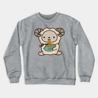 Kawaii Sheep Eating Ramen Noodles Crewneck Sweatshirt